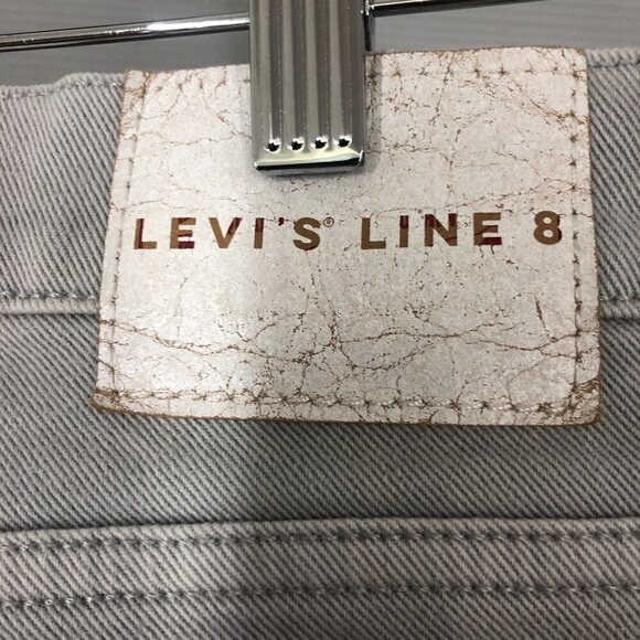 LEVI'S LINE 8 White Tab Light Grey Slim Straight Denim Jeans Sz 33 /32‎ - Picture 9 of 12
